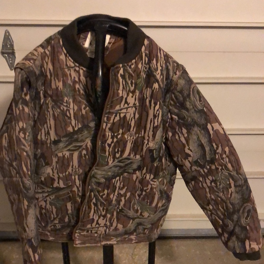 Men's Insulated Camo Puffer Jacket - Brown/Green - Picture 7 of 16